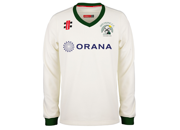 Ditchling Cricket Club Match Sweater Ivory/Green Adult (Pro Performance)