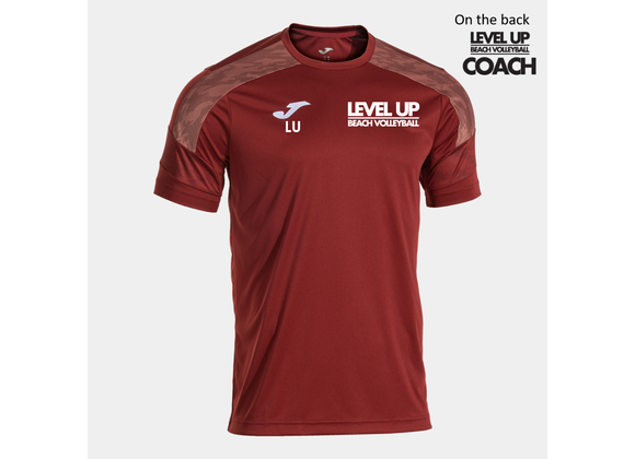 Level Up Beach Volleyball Coaches Tee Burgundy (C8)