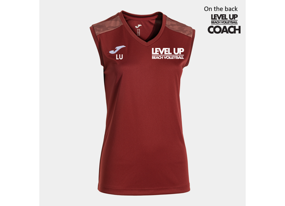Level Up Beach Volleyball Coaches Sleeveless Burgundy (C8)