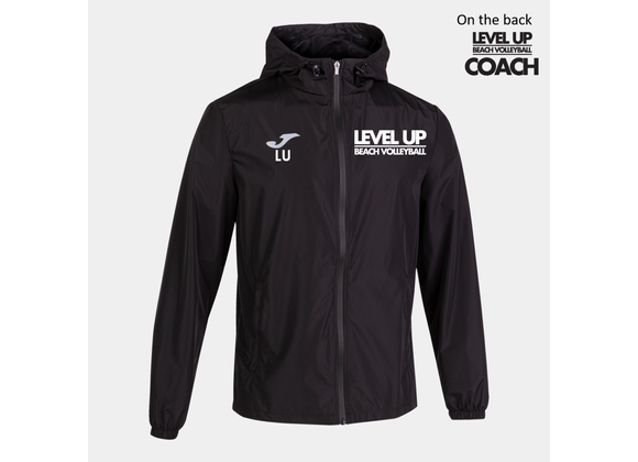 Level Up Beach Volleyball Coaches Raincoat Black (Combi Running)