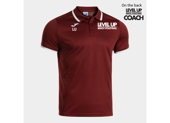 Level Up Beach Volleyball Coaches Polo Burgundy(Combi)