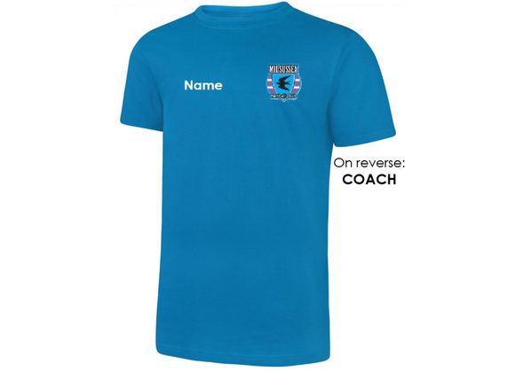 Mid Sussex Netball Sapphire Blue Cotton Coaches T-shirt (UC)