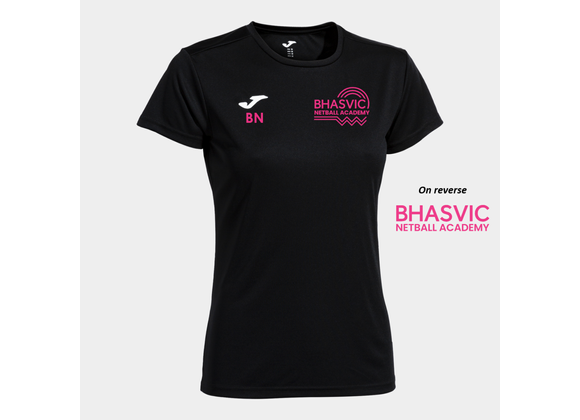BHASVIC Netball Tee Black Womens Fit (Combi)