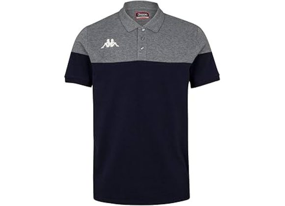 Large Blue Marine-Grey Mel Polo