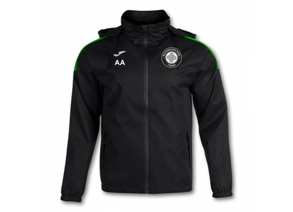 Buckingham Park Tennis Rain Jacket Black/Green Adult (Trivor)