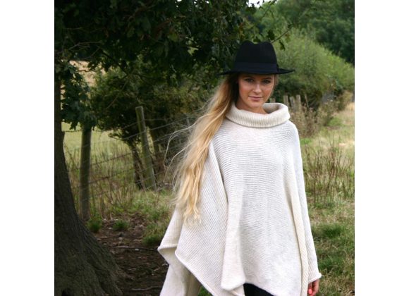 Roll neck poncho extra long 