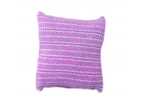 natural wool geo print knitted cushion 