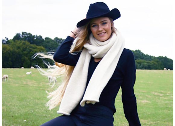 Extra Long natural wool scarf 