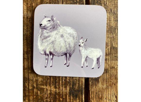 Sheep and lamb coaster 