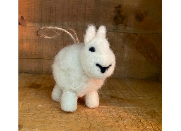 Felted Cheviot sheep tree decoration 