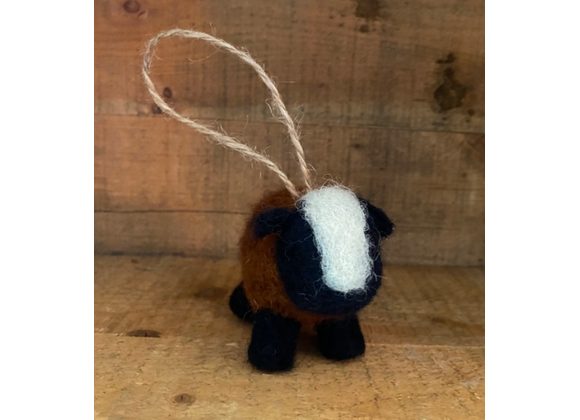 felted Dorper sheep Christmas tree decoration 
