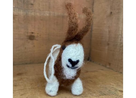 Felted goat Christmas tree decoration 