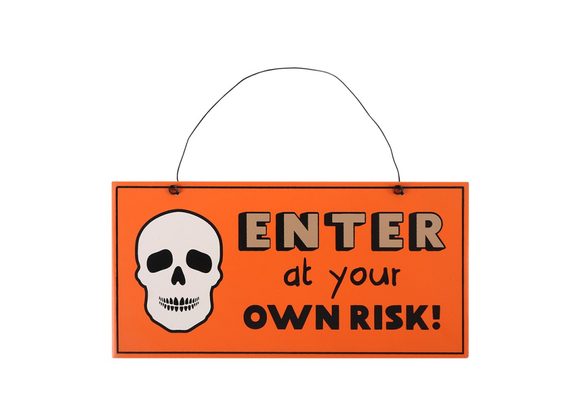 Skull Enter Hanging Sign STOCK DUE SOON