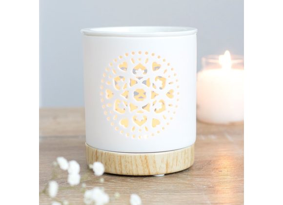 White Mandala Cut Out Oil Burner