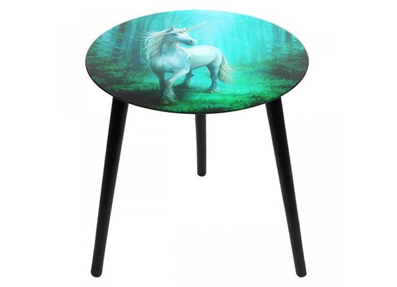 Forest Unicorn Glass Table by Anne Stokes