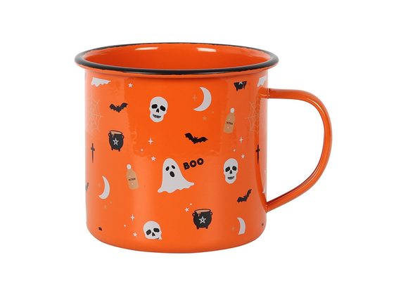 Halloween Print Enamel Mug STOCK DUE SOON