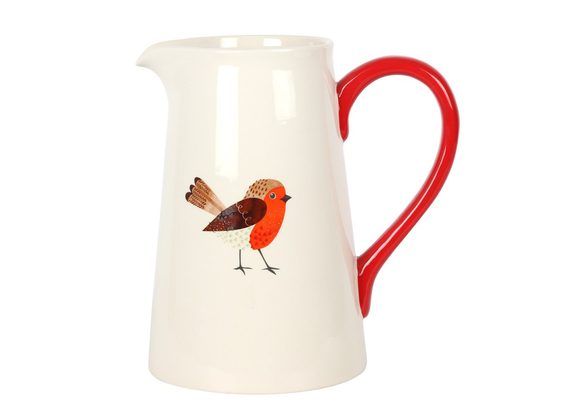 24cm Large Robin Flower Jug RRP £19.99 STOCK DUE 22/11/21