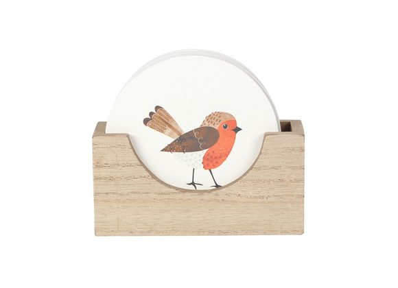 Winter Robin Coaster Set STOCK DUE SOON