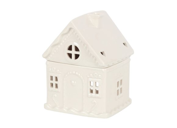 White Gingerbread House Oil Burner STOCK DUE 3/12/21