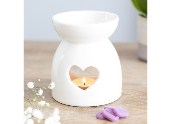 White Heart Cut Out Oil Burner STOCK DUE 29/11/21