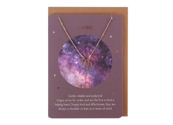 Virgo Zodiac Necklace Card 