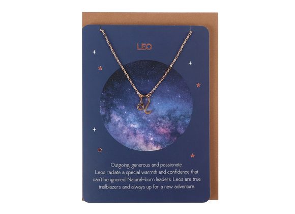 Leo Zodiac Necklace Card 