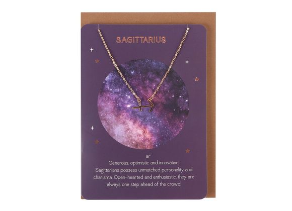 Sagittarius Zodiac Necklace Card 