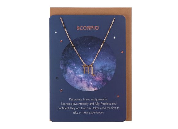 Scorpio Zodiac Necklace Card 