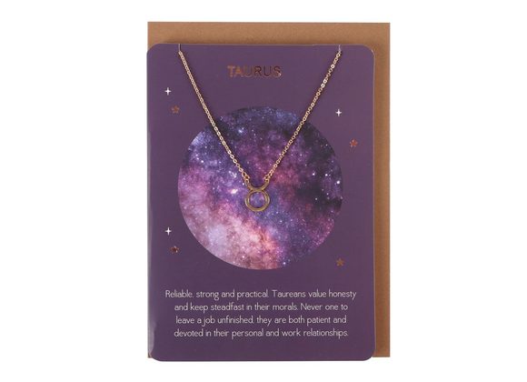 Taurus Zodiac Necklace Card 