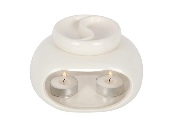 Off White Double Oil Burner STOCK DUE 30/11/21