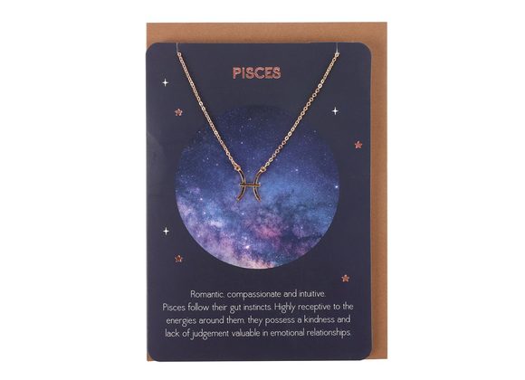 Pisces Zodiac Necklace Card 