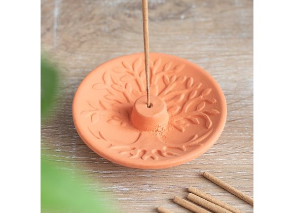 Tree of Life Terracotta Incense Plate 