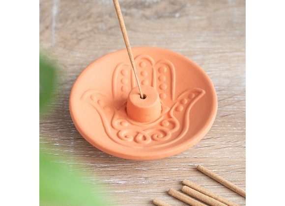 Hamsa Terracotta Incense Plate 