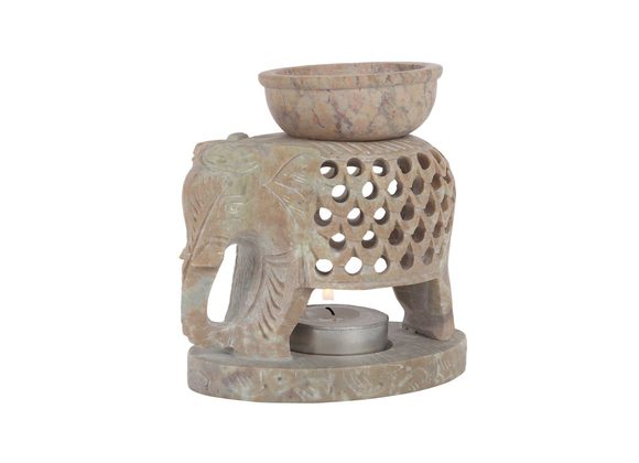 Downward Elephant Soapstone Oil Burner STOCK DUE 10/11/21