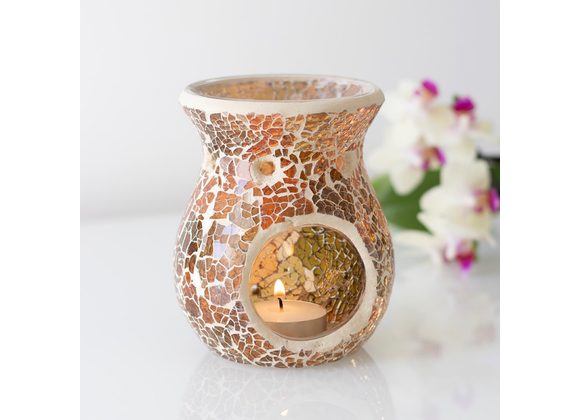 Small Brown Crackle Oil Burner