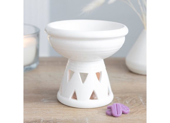 Off White Deep Bowl Oil Burner STOCK DUE 20/11/21