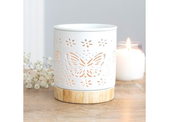 Matte Ceramic Butterfly Oil Burner