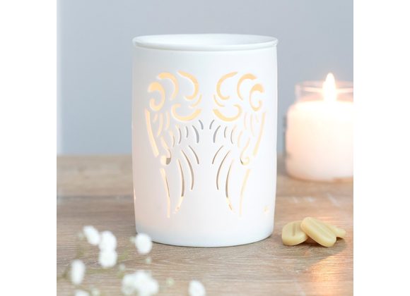 White Angel Wings Cut Out Oil Burner