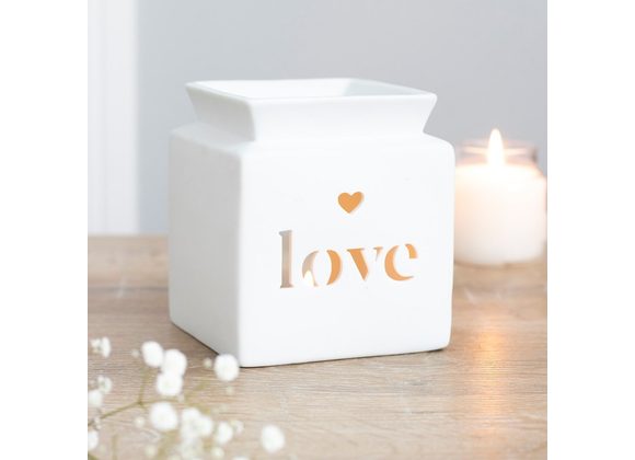 White Love Cut Out Oil Burner