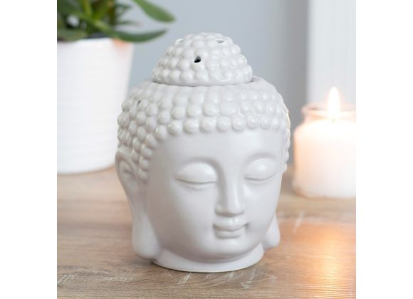 Small Grey Buddha Head Oil Burner