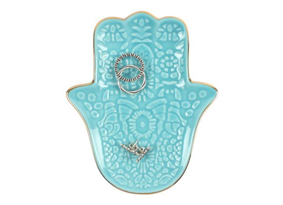 Turquoise Hamsa Hand Jewellery Dish