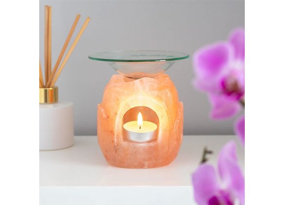 Lotus Flower Shaped Himalayan Salt Oil Burner