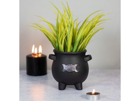 Triple Moon Cauldron Terracotta Plant Pot