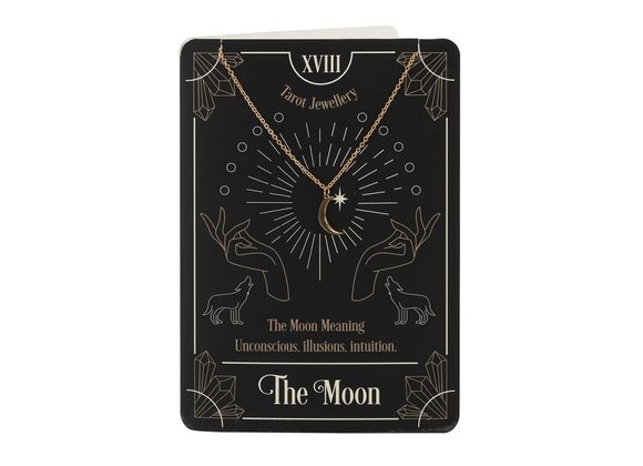 The Moon Tarot Necklace on Greeting Card STOCK DUE SOON