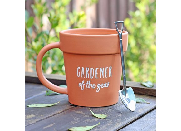 Gardener of the Year Pot Mug and Shovel Spoon STOCK DUE 30/11/21