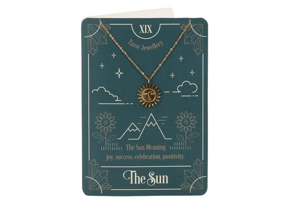 The Sun Tarot Necklace on Greeting Card STOCK DUE SOON