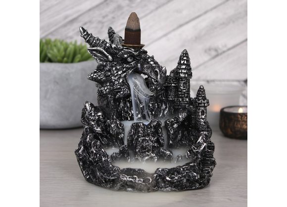 Silver Dragon Backflow Incense Burner With Light