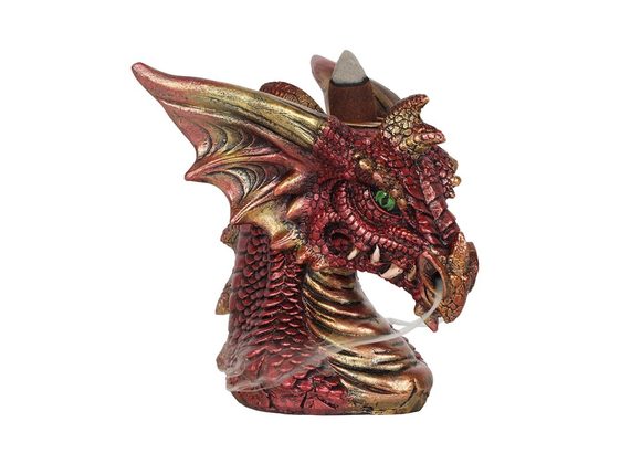 Small Red Dragon Head Backflow Incense Burner