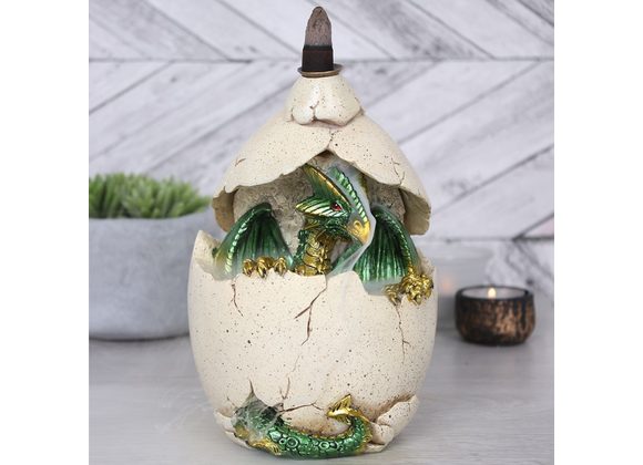 Green Dragon in Egg Backflow Incense Burner