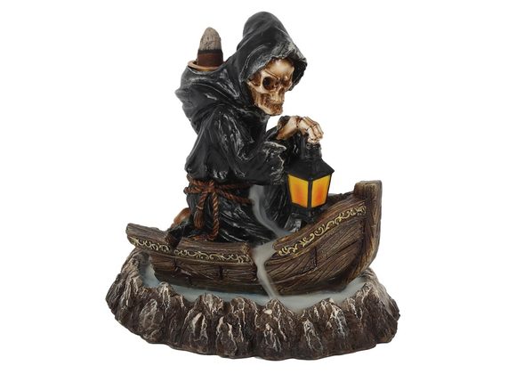 Grim Reaper Boat Backflow Incense Burner